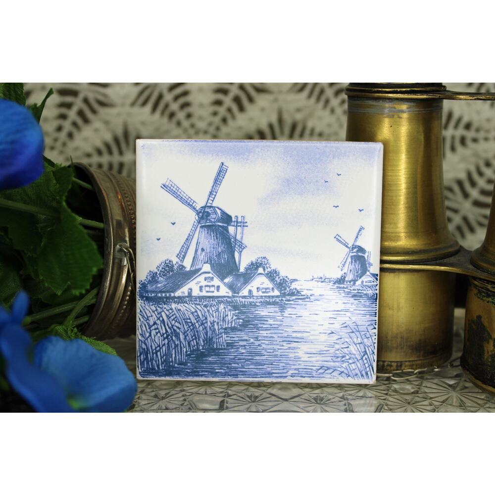 Royal Mosa Holland Blue Delft Tile 3.75"